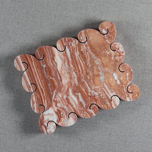 SMALL WAVE TRAY ARABESCATO OROBICO ROSSO